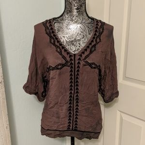 Free People Tops - Free people flowy boho embroidered brown top Free People Tops - Free people flowy boho embroidered brown top